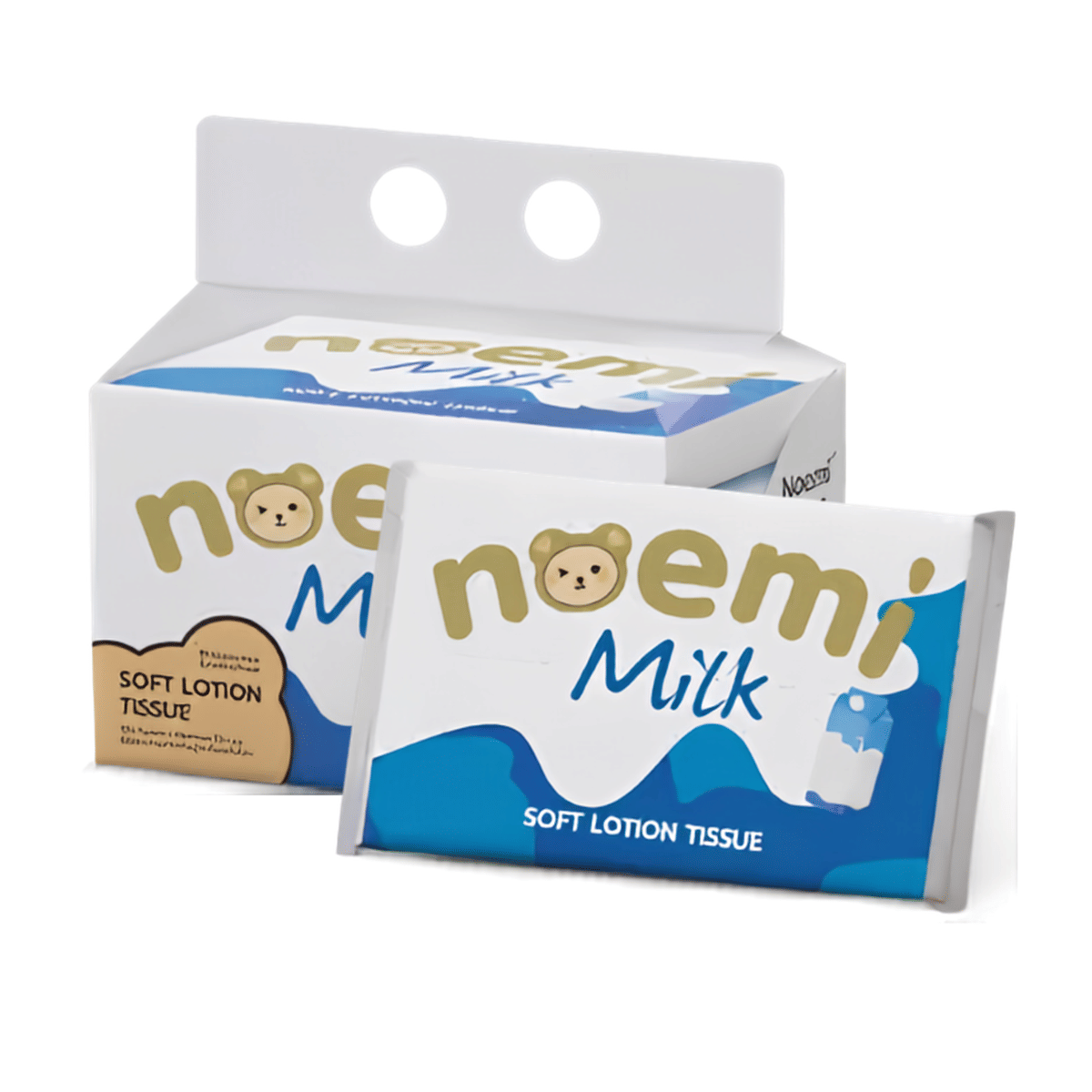 กระดาษเช็ดหน้าผสมโลชั่น ขนาดพกพา NOEMI 5 ห่อ  (40 แผ่น/ห่อ)_0